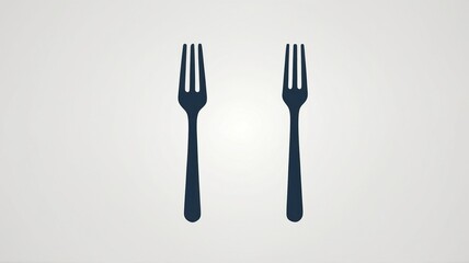 Simple Fork Silhouettes on Light Background Minimalist Design for Culinary and Dining Themes