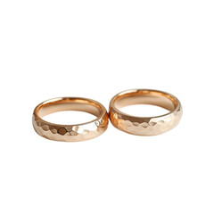 Gold wedding rings isolated on transparent background