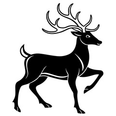 eer Reindeer Vector Illustration with White Background - Cartoons, Clipart & Line Art Design, Creative reindeer vector illustration with a white background, perfect for digital designs. 