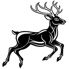 Obraz premium eer Reindeer Vector Illustration with White Background - Cartoons, Clipart & Line Art Design, Creative reindeer vector illustration with a white background, perfect for digital designs. 