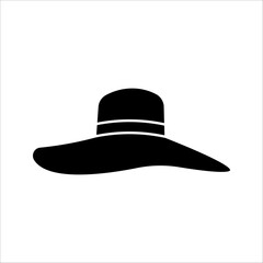 women's hat Icon. Symbol isolated white background. vector illustration. color editable.