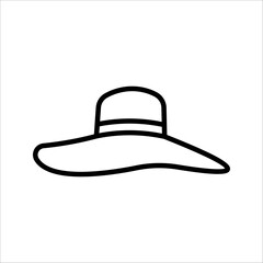 women's hat Icon. Symbol isolated white background. vector illustration. color editable.
