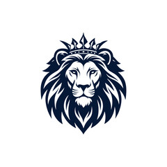 lion, lion face silhouette logo vector line art logo design