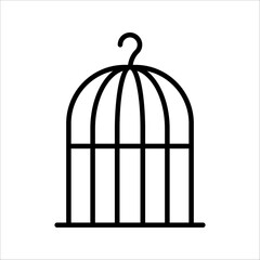 bird cage Icon Symbol isolated white background. vector illustration. color editable.