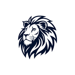 Fototapeta premium lion, lion face silhouette logo vector line art logo design