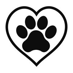 Dog and Cat Paw Print Flat Icon for Animal Apps and Websites – Vector, Cartoon, Clipart, Line Art, Vector dog and cat paw print icons for animal apps and websites, ideal for digital design use 
