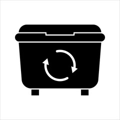 dumpster Icon. Symbol isolated white background. vector illustration. color editable.