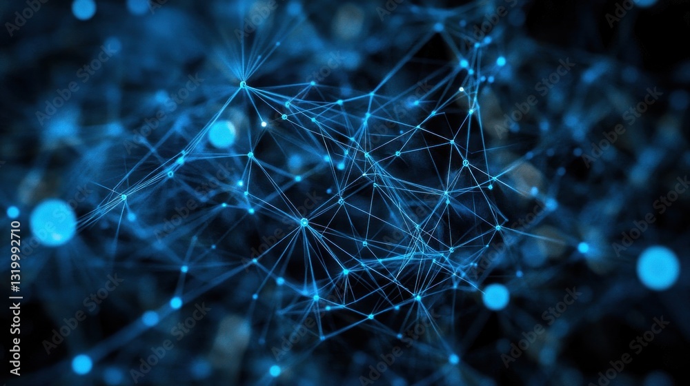 Poster abstract network connection: digital nodes and lines