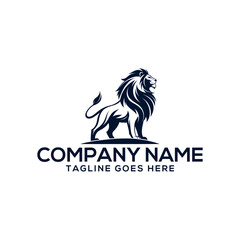 lion, lion face silhouette logo vector line art logo design