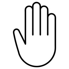 Obraz premium Hand Icon with White Background Vector Illustration, Cartoons, Clipart, Line Art Design, Hand icon vector illustration on white background for digital products, clipart, and design use. 