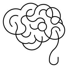 Brain Design Silhouette Logo - Hand Drawn Minimalist Vector Illustration, Clipart, Cartoons, Minimalist brain design silhouette logo for branding, vector art, and digital product use.