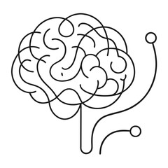 Brain Design Silhouette Logo - Hand Drawn Minimalist Vector Illustration, Clipart, Cartoons, Minimalist brain design silhouette logo for branding, vector art, and digital product use.