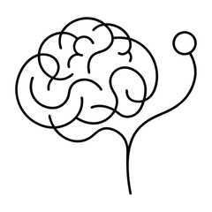 Brain Design Silhouette Logo - Hand Drawn Minimalist Vector Illustration, Clipart, Cartoons, Minimalist brain design silhouette logo for branding, vector art, and digital product use.