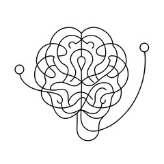 Brain Design Silhouette Logo - Hand Drawn Minimalist Vector Illustration, Clipart, Cartoons, Minimalist brain design silhouette logo for branding, vector art, and digital product use.