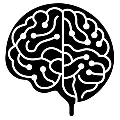 Brain Design Silhouette Logo - Hand Drawn Minimalist Vector Illustration, Clipart, Cartoons, Minimalist brain design silhouette logo for branding, vector art, and digital product use.