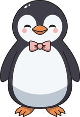 Adorable penguin cartoon drawing illustration 