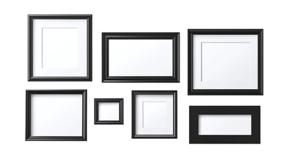 Empty photo frame mockup on the wall. poster mockup interior design isolated on transparent background.