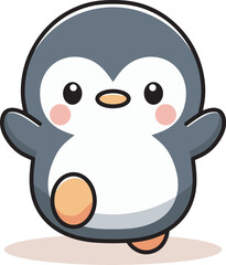 Adorable penguin cartoon drawing illustration 
