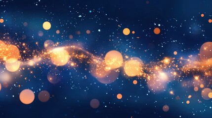 Fototapeta premium Celestial Sparkles: A Night Sky of Shimmering Lights and Glowing Stardust