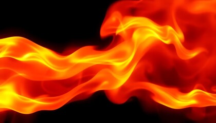 Fire Flame Dynamic Movement White Background