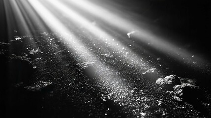 Abstract Blue Space Night Sky with Stars and Nebula Reflections on Water