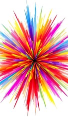 Fototapeta premium Explosion of colors radiating outwards isolate on White Background, cutout, 