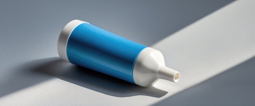 Inhaler against a light background