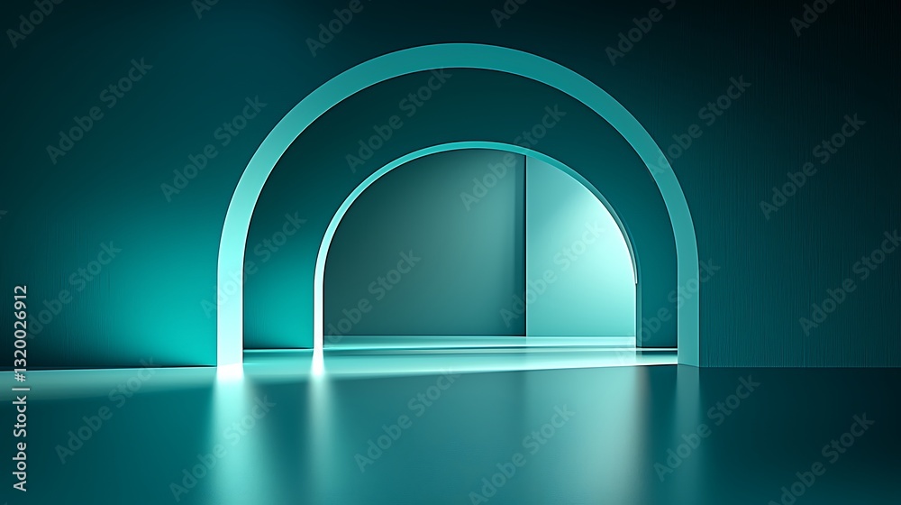 Poster teal archway abstract background design