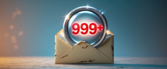 Inbox overload - envelope featuring a notification bubble badge indicating there are unread emails pending a response.