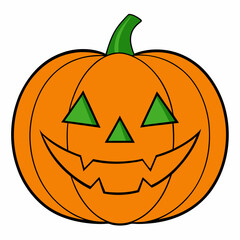Pumpkin Squash for Halloween and Thanksgiving Flat Color Icon Vector Illustration for Apps, Flat color pumpkin squash icon for Halloween and Thanksgiving, perfect for apps and websites 