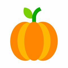 Pumpkin Squash for Halloween and Thanksgiving Flat Color Icon Vector Illustration for Apps, Flat color pumpkin squash icon for Halloween and Thanksgiving, perfect for apps and websites 