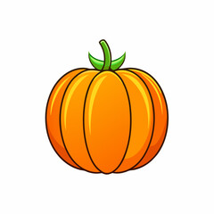 Pumpkin Squash for Halloween and Thanksgiving Flat Color Icon Vector Illustration for Apps, Flat color pumpkin squash icon for Halloween and Thanksgiving, perfect for apps and websites 