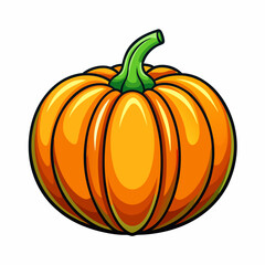 Pumpkin Squash for Halloween and Thanksgiving Flat Color Icon Vector Illustration for Apps, Flat color pumpkin squash icon for Halloween and Thanksgiving, perfect for apps and websites 