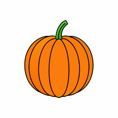 Pumpkin Squash for Halloween and Thanksgiving Flat Color Icon Vector Illustration for Apps, Flat color pumpkin squash icon for Halloween and Thanksgiving, perfect for apps and websites 