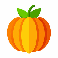 Pumpkin Squash for Halloween and Thanksgiving Flat Color Icon Vector Illustration for Apps, Flat color pumpkin squash icon for Halloween and Thanksgiving, perfect for apps and websites 