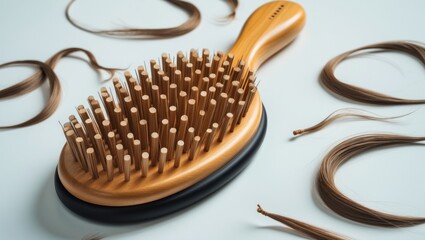 Hair loss and hair fall, a serious issue occurring daily, against a white background. Solutions for hair loss.