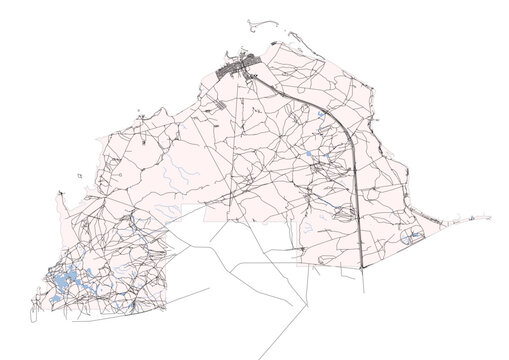 vector map of highway and building in al shamal, qatar country