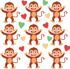 set of funny cartoon animals