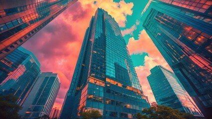 Obraz premium Tall office structures