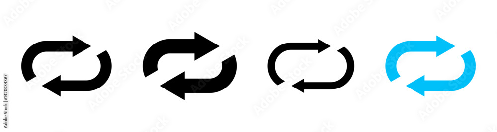 Poster Refresh icon, sync repeat and reload arrow icon symbol convert button sign