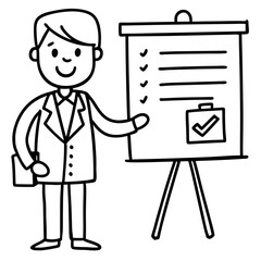 Strichfiguren Strichmännchen Strategie Vector Illustration - Line Art Cartoons & Clipart, Creative vector illustration of Strichfiguren and strategy in line art and clipart design