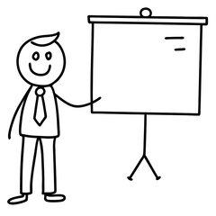 Strichfiguren Strichmännchen Strategie Vector Illustration - Line Art Cartoons & Clipart, Creative vector illustration of Strichfiguren and strategy in line art and clipart design