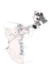 vector map of highway and building in al rayyan, qatar country