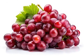 Red Grapes, Isolated White Background, Fruit Photography, Fresh Grapes, Bunch of Grapes,  Food Photography,  Grape Image, Red Grape Clusters, Still Life Photography