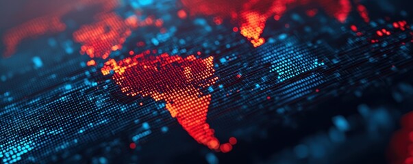 Global data visualization of africa and the world digital graphic art high-tech environment abstract view