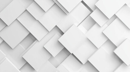 Fototapeta premium Abstract White Geometric Background with Layered Square Shapes