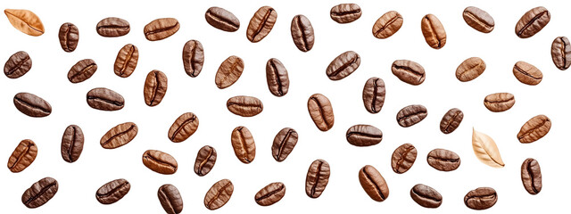 Artful Background of Roasted Coffee Beans in Earthy Tones