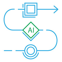 AI Workflow Automation Process Vector Icon Design workflow, automation, AI process