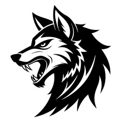 Obraz premium Tribal Tattoo Wolf Designs with White Background Vector Illustration – Cartoons, Clipart, Line Art, Tribal wolf tattoo design with white background, perfect for vector, clipart, and line art projects.