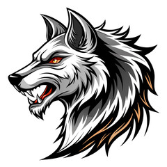 Tribal Tattoo Wolf Designs with White Background Vector Illustration – Cartoons, Clipart, Line Art, Tribal wolf tattoo design with white background, perfect for vector, clipart, and line art projects.